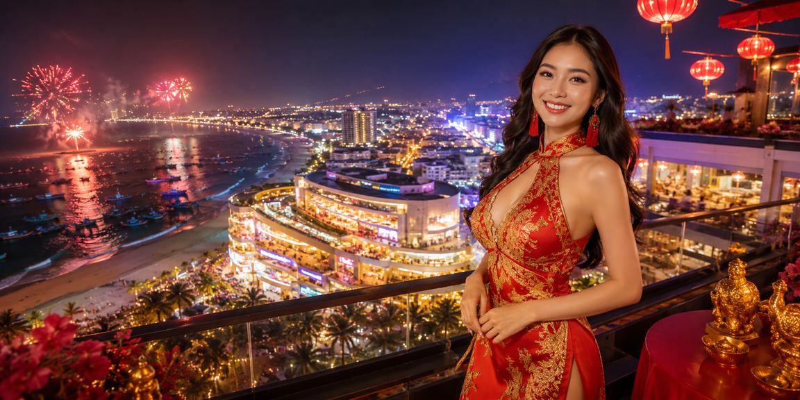Người dùng đặt cược trực tuyến tại khu chợ đêm Mũi Né với điện thoại di động dưới ánh đèn rực rỡ